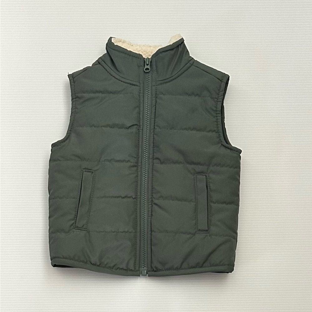 Carter's Cozy Green Vest with Cream Lining